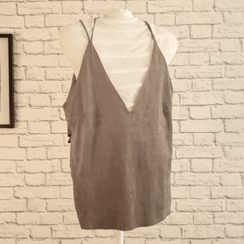 Faux suede top
